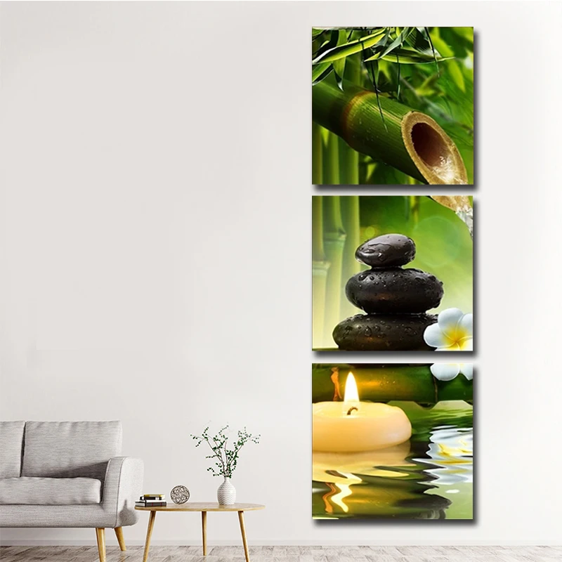 Дропшиппинг Современная натюрморт спа дзен Холст Картина 3 панели плакат печать