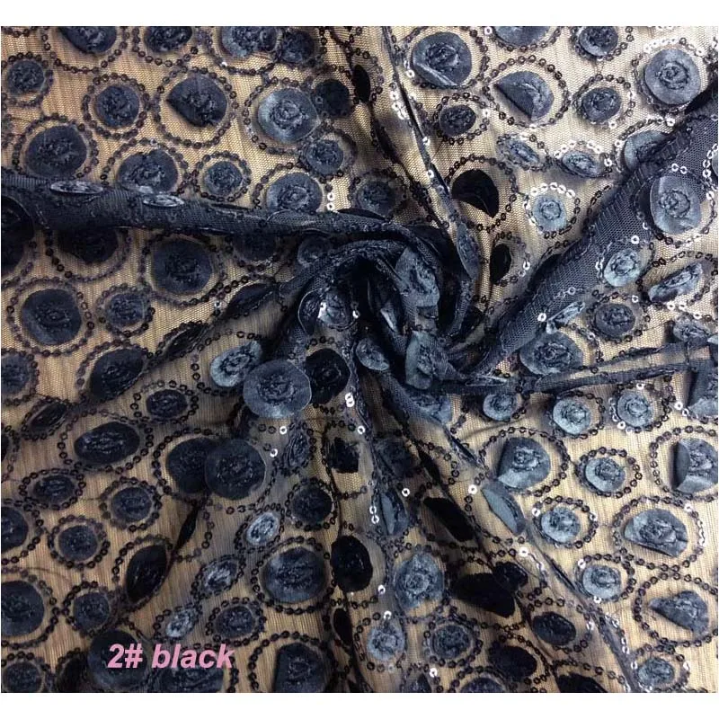 1 ярд африканская кружевная ткань с блестками для платья ширина 130 см Нигерия