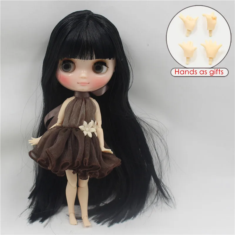 Фабрика blyth middie кукла черные волосы шарнир тела блестящее лицо 1/8 20 см bjd