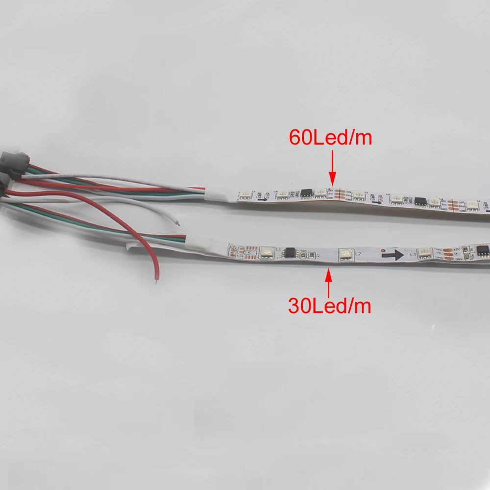 Светодиодная лента WS2811 1 м 5 30/60 светодиодов/м ws2811 ic/метр 12 В постоянного тока