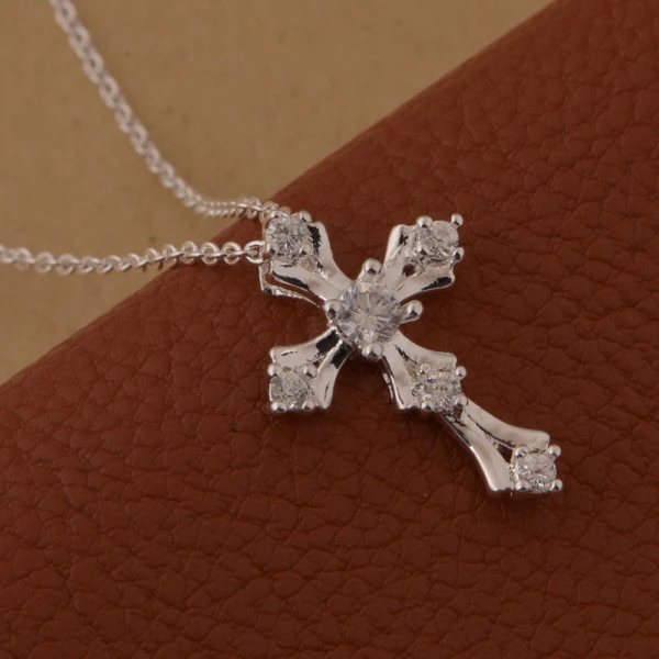 Новый Дизайн 2016 подвеска крест ожерелье с цирконом AAA белая красная фиолетовая