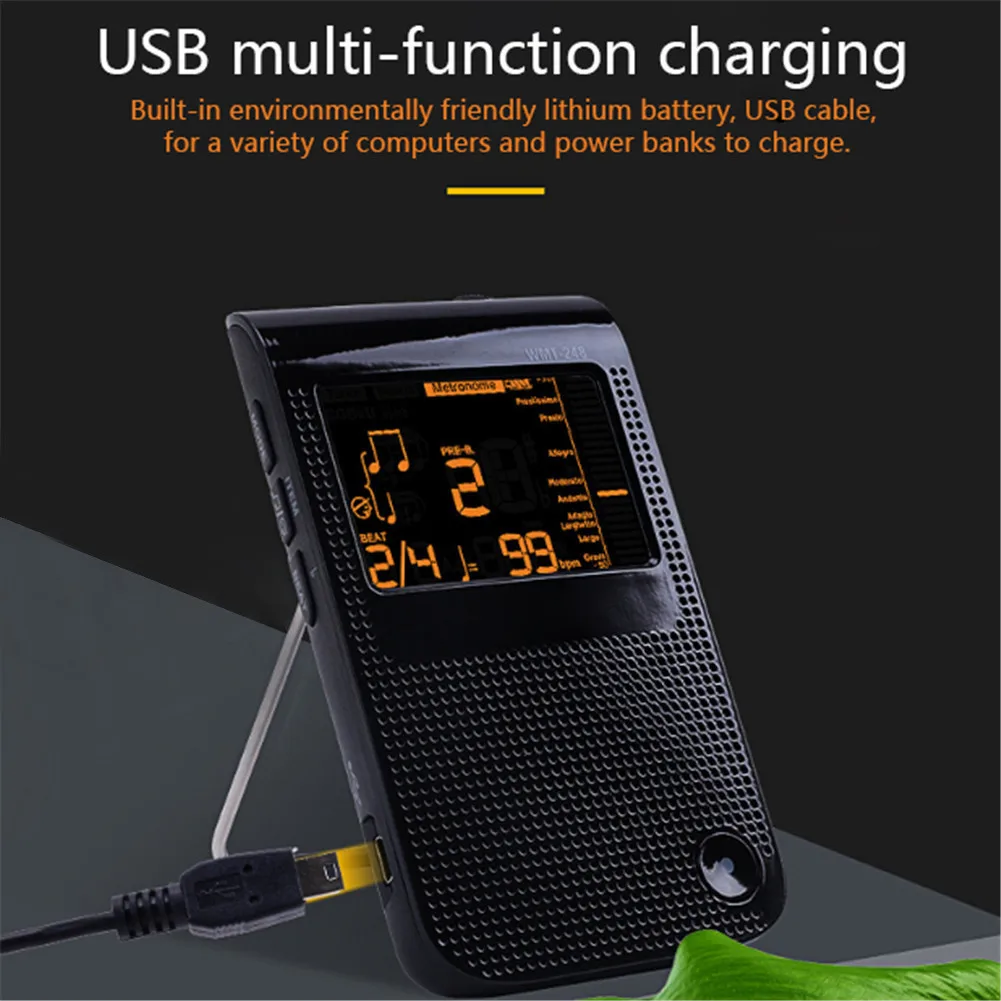 USB перезаряжаемая электронная гитара бас-метроном Метро-тюнер ритм-устройство Универсальный барабан пианино guzheng цифровой метроном