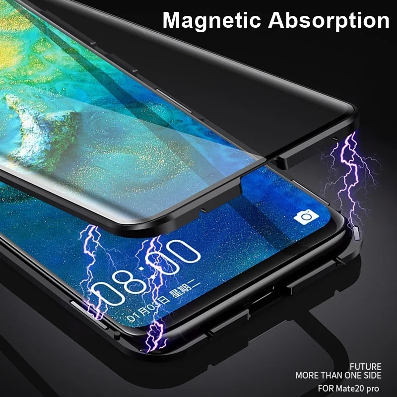 Tongdaytech магнитное закаленное стекло чехол для huawei P30 Pro 360 Защитный чехол s металлический чехол для P20 Pro Lite mate 20 Pro Casa