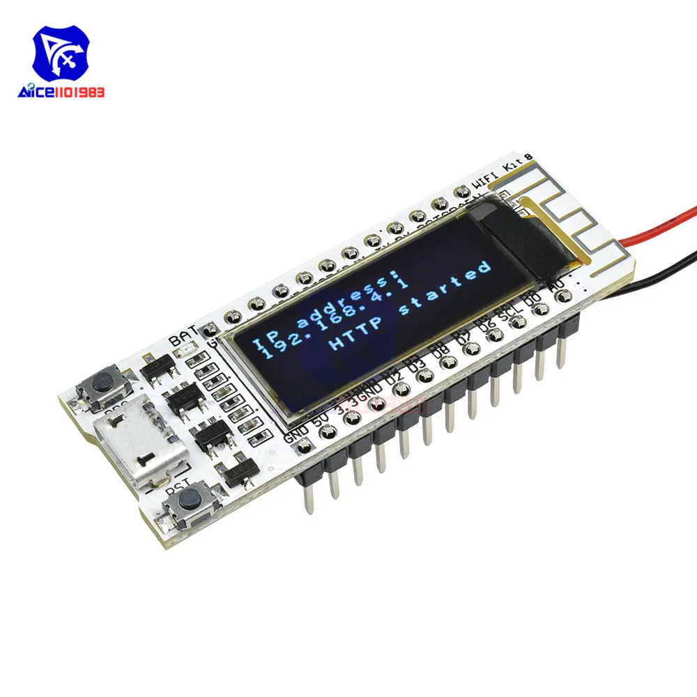 ESP8266 wifi макетная плата 32MB Flash CP2014 NodeMcu модуль для Arduino IOT TTGO Интернет вещей 0,9" синий oled-дисплей