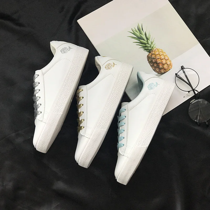 Новое поступление сезон весна-осень женская обувь Модная белая на шнуровке