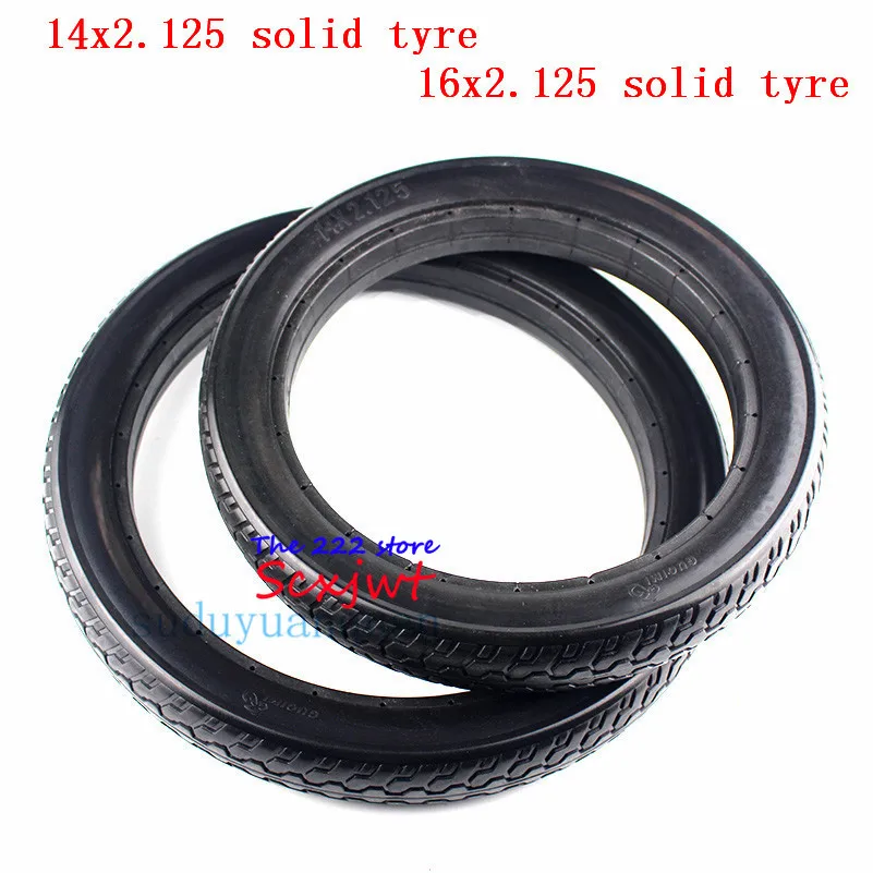 

Solid Rubber Electric tire 14x2.125 16x2.125 Non inflation Solid Tyre 14*2.125 16x2.125 Folding electric bicycle E-bike Tire