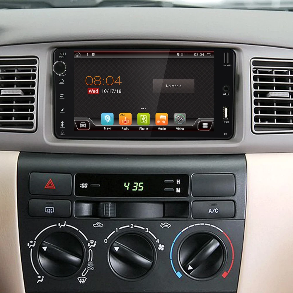 Eunavi 2din Android 9,0 Автомобильный мультимедийный Радио Стерео gps для Toyota Hilux VIOS старый Camry Prado RAV4 Prado 2003-2008 сенсорный экран