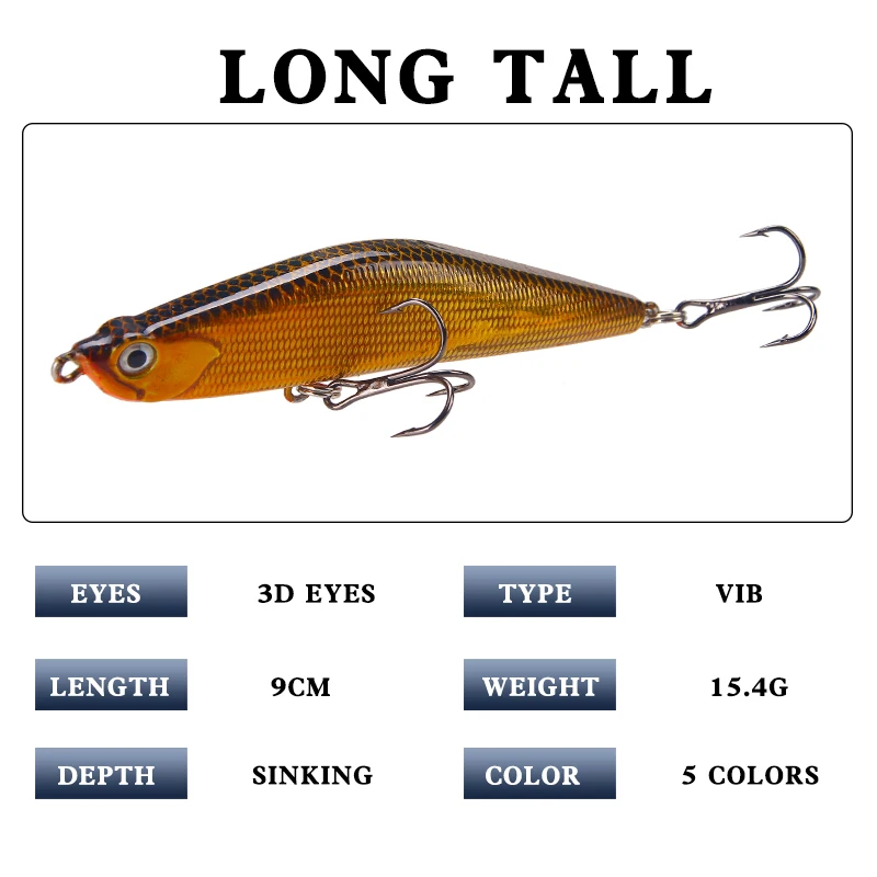 Рыболовная Приманка VIB 9 см 15 4 г пластиковая искусственная японская жесткая