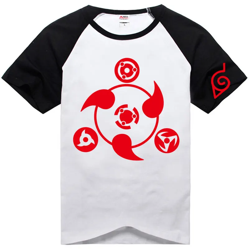 Модные футболки Hokage Konoha Leaf Kakashi Sasuke Mangekyou Шаринган базовая футболка с коротким