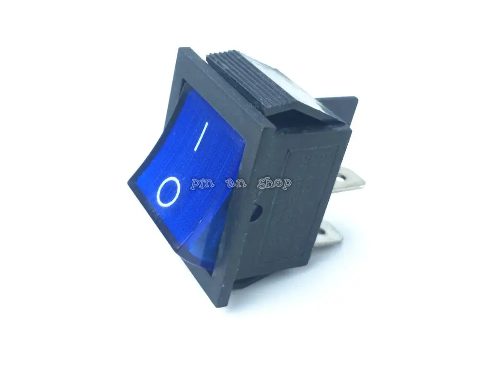 Фиксация кулисный переключатель питания I/O 4 контакта с светильник 16A 250VAC 20A 125VAC KCD4 - Цвет: Синий