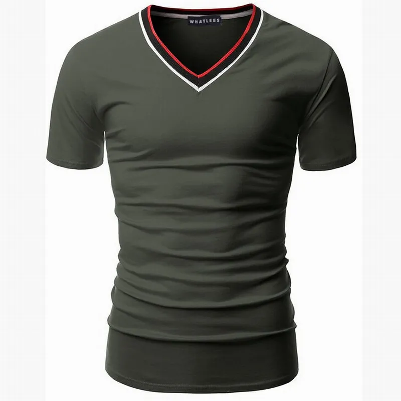 Camiseta masculina мужская Новые Марка Лето Хлопок Короткий рукав V-образным Вырезом топ