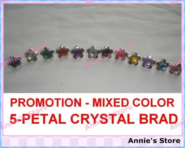 Акция оптовая продажа хрустальные брадсы смешанные цвета 5 лепестков цветок