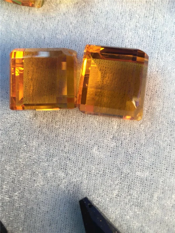 Yellow crystal polygonal pendant DIY jewelry yellow stone | Украшения и аксессуары