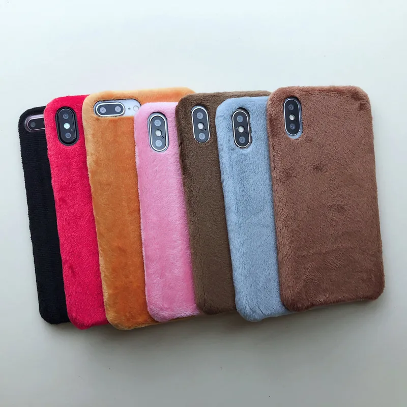 Ворсовый мех плюшевый чехол для телефона для iPhone XS Max XR X Гладкий Мягкий зимний теплый мех Меховой чехол s для iPhone 8 7 6 6s Plus чехол