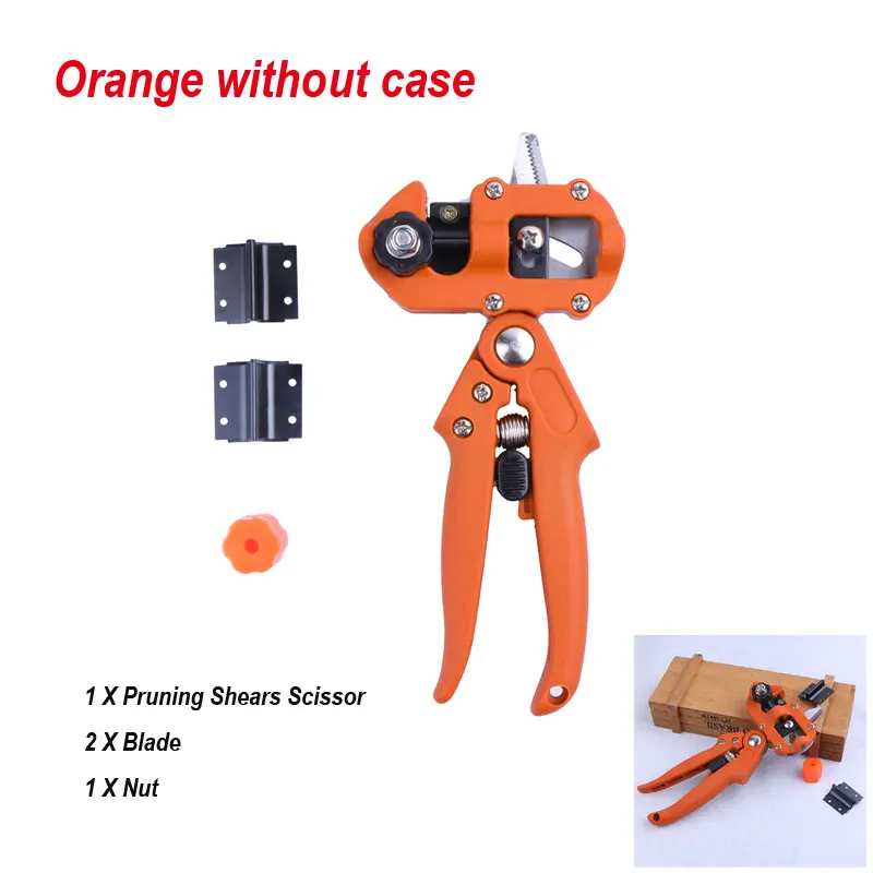 Orange without case Садовый инструмент для прививки фруктовых деревьев, секаторы для прививки, секаторы для обрезки, садовое оборудование, садовые инструменты - Цвет: Orange without case