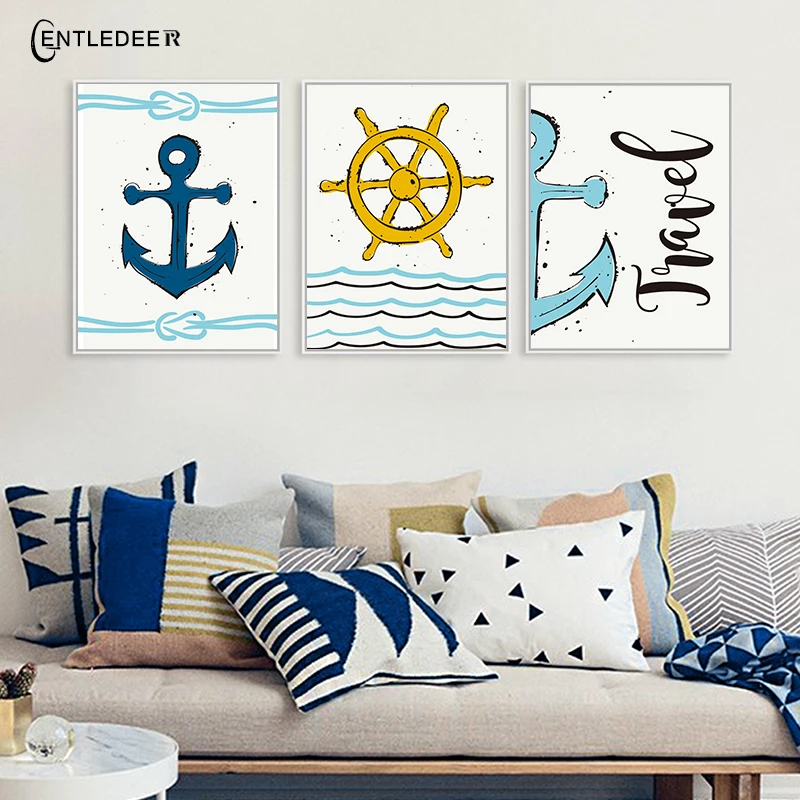 Постеры в современном скандинавском стиле постеры с принтом виде моря Картина на