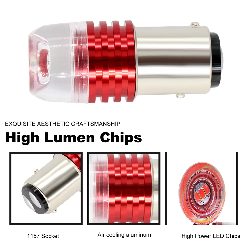 2pcs Car Lights LED Brake Light 1157 BA15D Auto Strobe Flash 5630 3 SMD Red White Turn Signal For Honda | Автомобили и мотоциклы