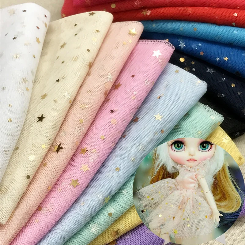 50*150 см Фэнтези звезда пряжа ткани DIY Одежда для BJD Blyth Barbi куклы пузырь платье