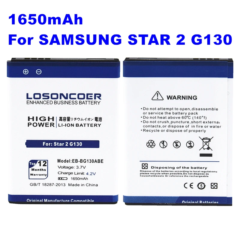 LOSONCOER 1650 мАч EB BG130ABE аккумулятор хорошего качества для Samsung Galaxy Star2 G130 Star Pro 2