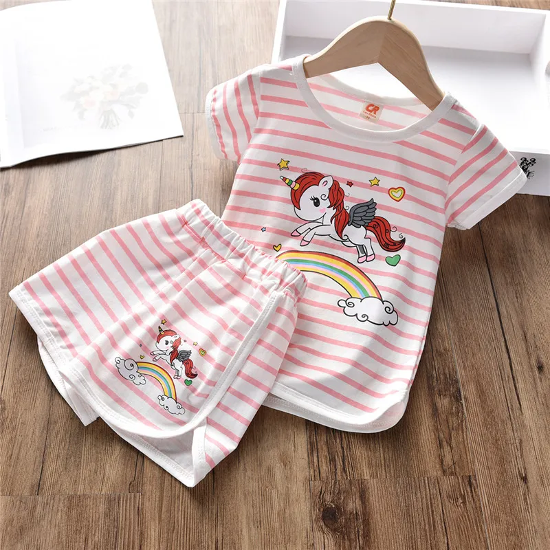 Новинка лета 2019 комплекты одежды для мальчиков и девочек хлопковая футболка в