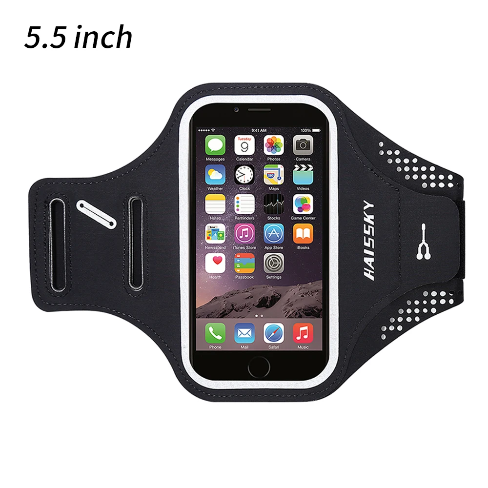 XLBlack HAISSKY Sport Running Armband Case For iPhone XS Max XR X 6 6s 7 8 Plus Belt On Hand Arm Band For Samsung S10 Plus Xiaomi Huawei - Цвет: XLBlack