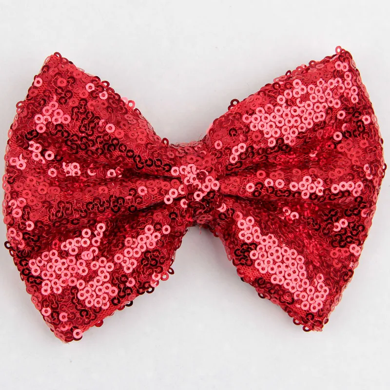 

Nishine 50pcs/lot 5" Large Glitter Sequin Bow For Headband Hair Clips Kids Girl DIY Hair Accessories For Children Women Headwear