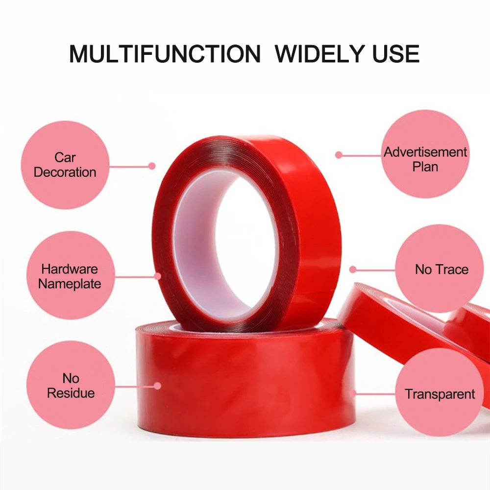 Двухсторонняя акриловая клейкая наклейка 5 до 20 мм 3 метра Автомобильная Лента