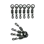 Uk 8 #20 шт. большое рыболовное кольцо на глаза для ловли карпа с длинным корпусом, Быстросменные Вертлюги Q-Shap, матовый черный разъем, Клеммная Снасть