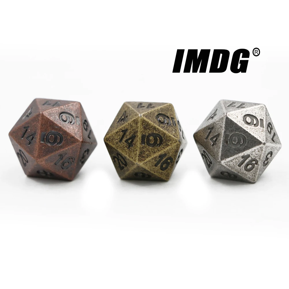 1 шт. D20 многогранник ролевые игры в кости 20-сторон аксессуары металлические игральные кубики DND разных Цвет цифровой игра в кости