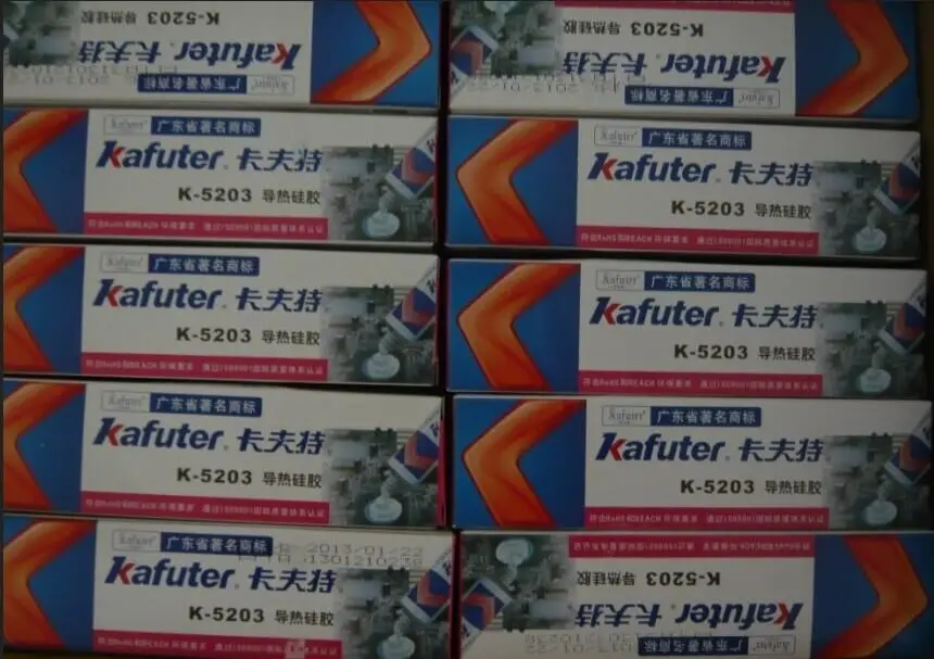 

6 шт. kafuter 80g k-5203 CPU Теплопроводящий силикон LED склеивание клей коэффициент теплового кремнезема 1,2 белый
