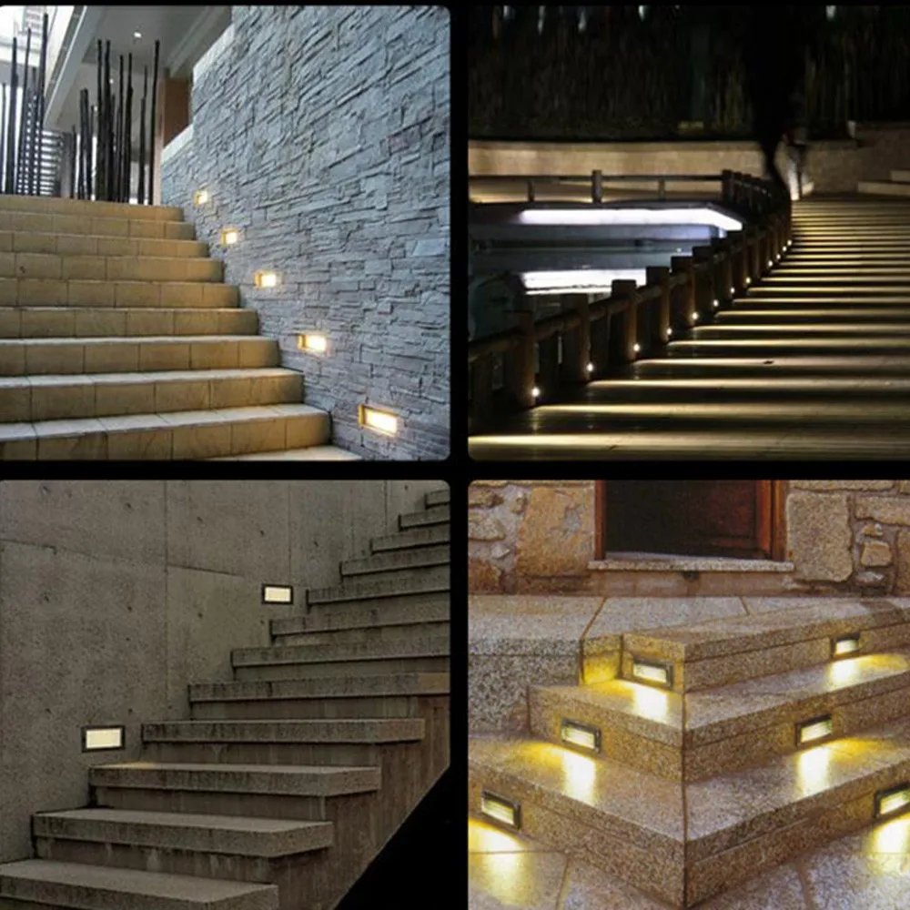 1pcs110V 220V Плаза освещение лестницы шаг зрения ночные светильники Footlights Led Path Llights