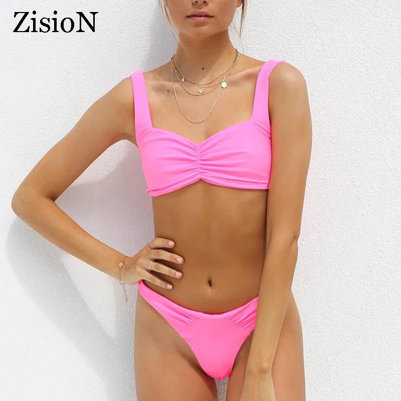 ZisioN 2018 новейший сексуальный бикини женский купальный костюм плотная одежда для