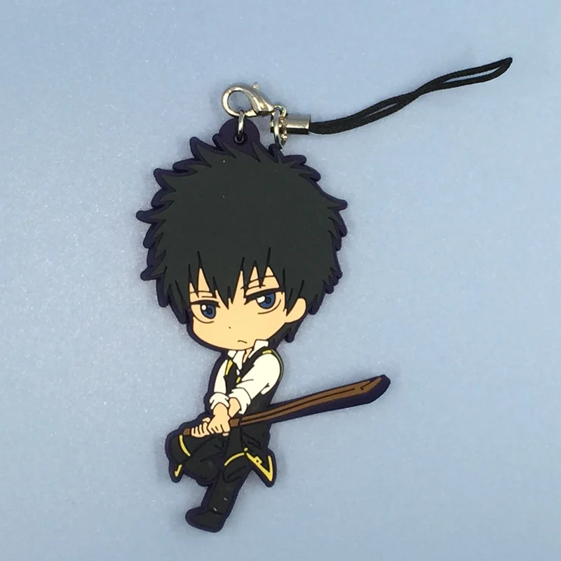

1PCS Anime Gintama Gin Tama Limited Rubber Keychain Key Ring Rare Cosplay straps