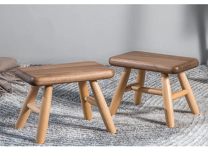Solid wood Children's Stools kids Furniture 30*18*22 cm Black walnut bench Safety ottoman hot new high end Nordic stool | Мебель