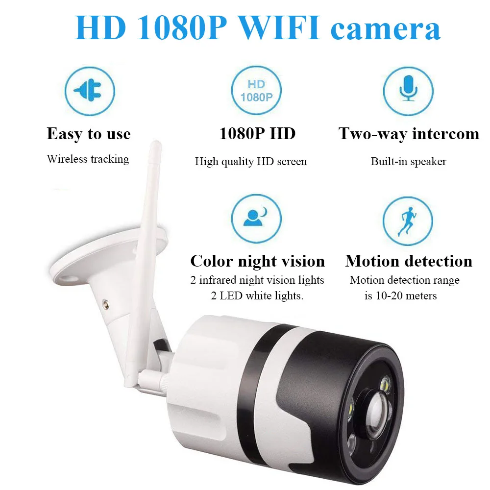 1080P CCTV Камера Wi Fi камеры видеонаблюдения IP двухстороннее аудио Цвет Ночное