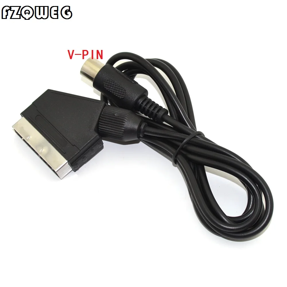 

FZQWEG черный Высококачественный 1,8 м/6 футов Версия ЕС V-pin Scart кабель RGB AV кабели PAL для Sega Megadrive 1 Genesis 1 Master System 1