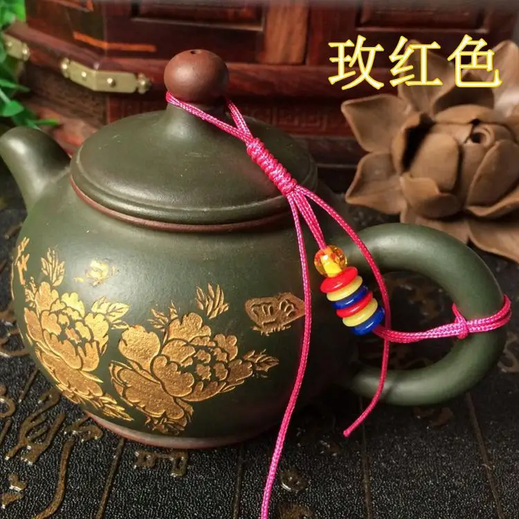 Diy Красочные горшок крышкой веревка чай чайник для чайной церемонии чашки связанные - Цвет: 4