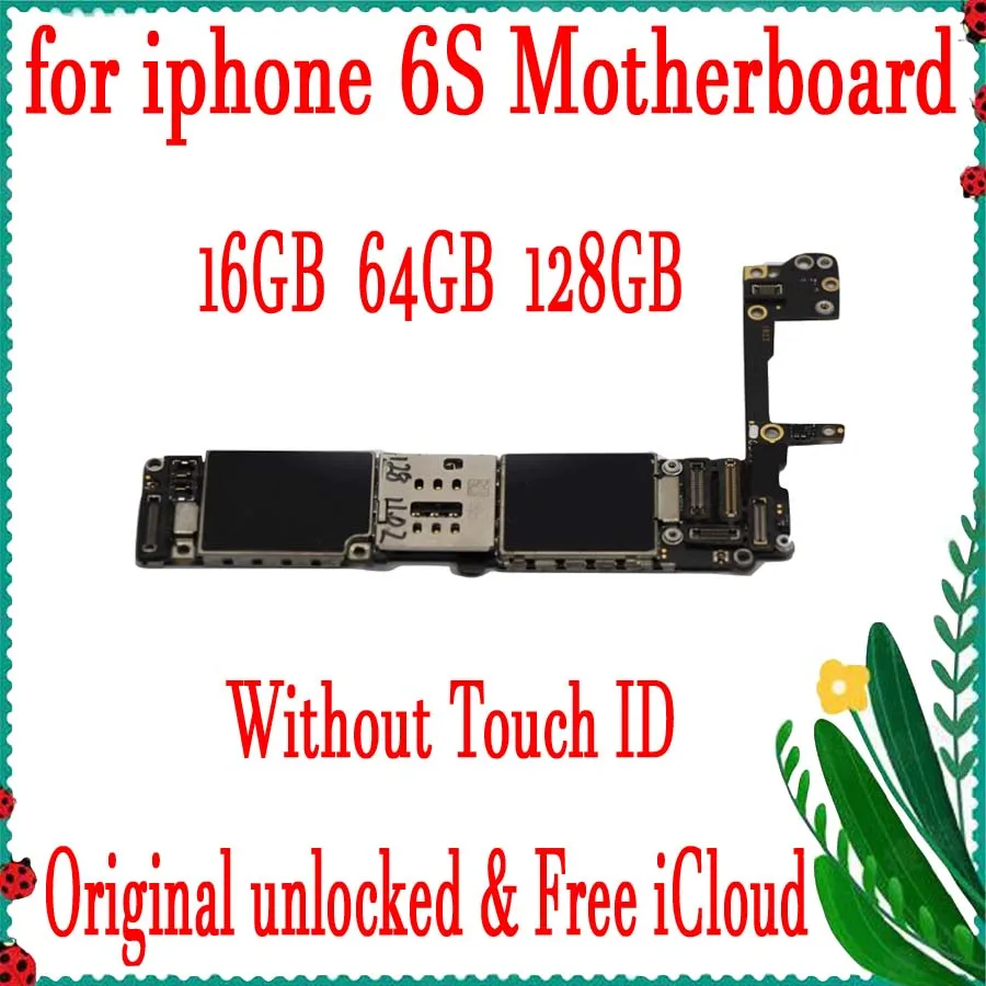 Оригинальная разблокированная материнская плата для iphone 6S с/без Touch ID чистая iCloud 4