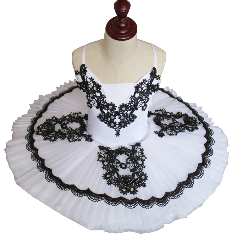

New Professional Gymnastics Leotard Tutu Costume Dress for Girls Child Sling Black white Swan Ballet Costumes tutu Ballerina