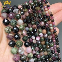 aaa natural stone beads faceted colorful tourmaline gem loose beads for jewelry making diy bracelet necklace 15 46810mm