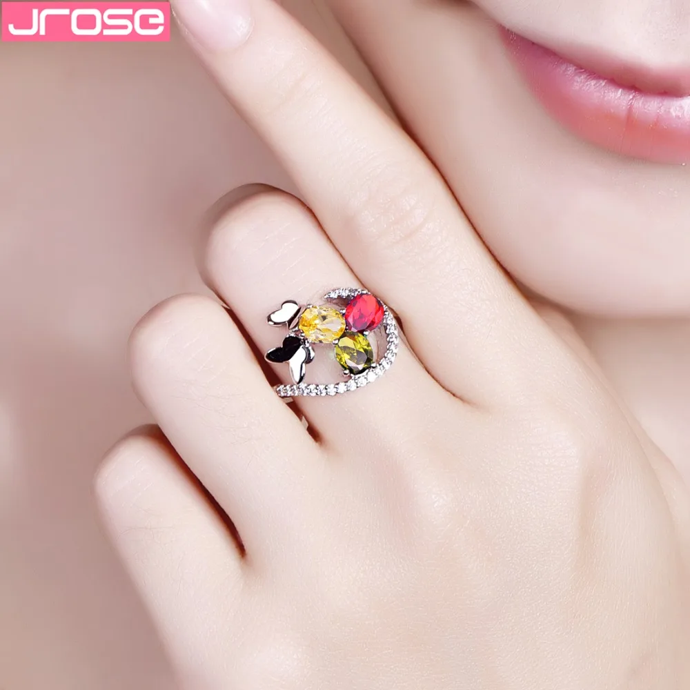 JROSE новинка украшения в виде бабочки изысканный зеленый синий белый красный