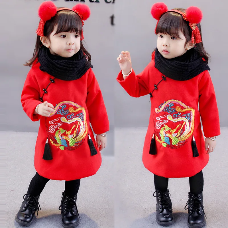 Зимняя одежда в китайском стиле для малышей от 1 до 6 лет Для мальчиков и девочек