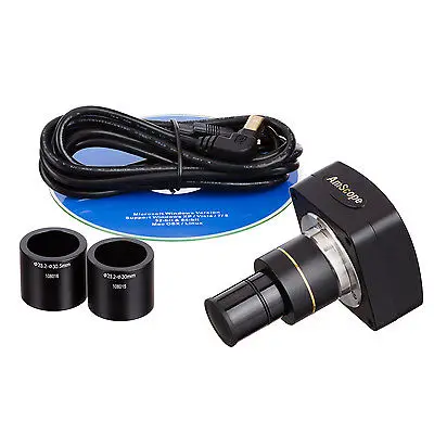 Тринокулярный стереомикроскоп AmScope 3 5x 180X с флуоресцентным кольцесветильник +