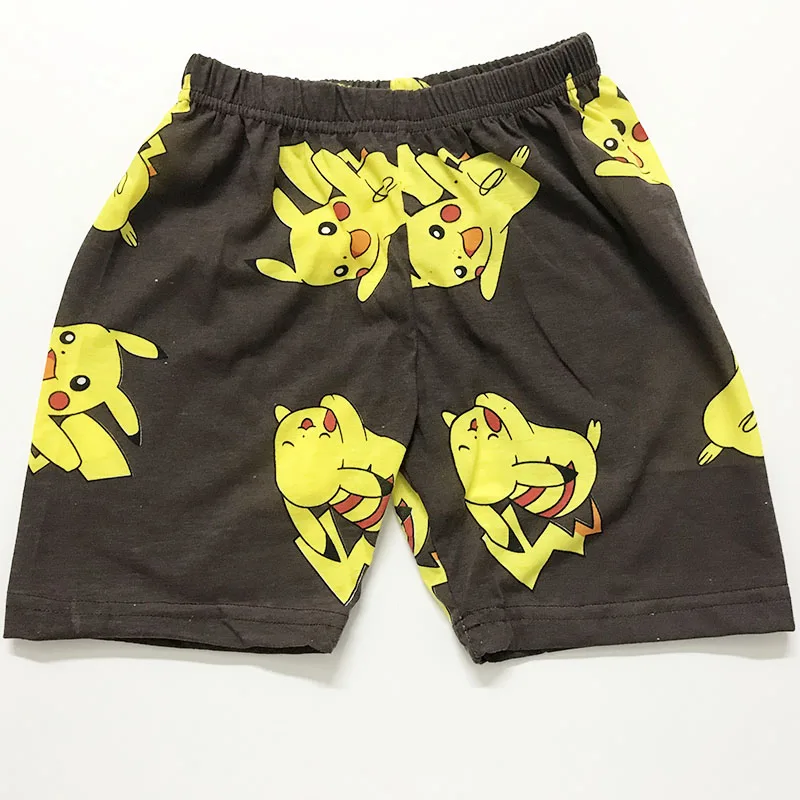 Летний хлопковый костюм Pokemon Pikachu для мальчиков комплект из 2 предметов футболка +
