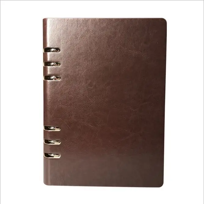 Dark brown Винтаж из искусственной кожи A5 с отрывными листами Бизнес Тетрадь и журналы Дневник для того, чтобы сделать его Планировщик Спирали блокноты для офиса письменные принадлежности - Цвет: Dark brown