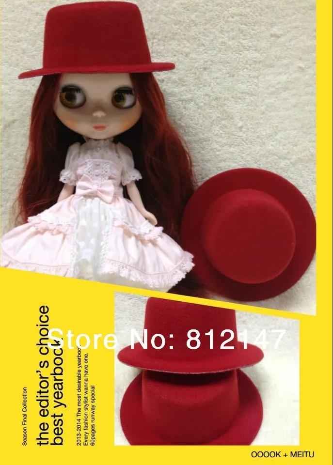 Кукольная шапка Blyth красная | Игрушки и хобби