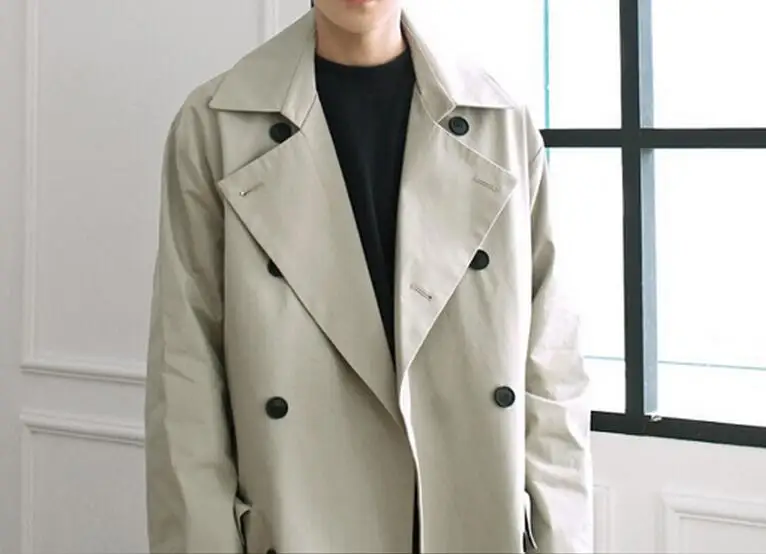 Мужской двубортный Тренч модный длинный для отдыха подчеркивающий