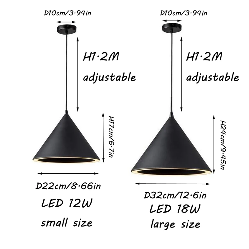Скандинавский алюминиевый подвесной светодиодный светильник энергосберегающий