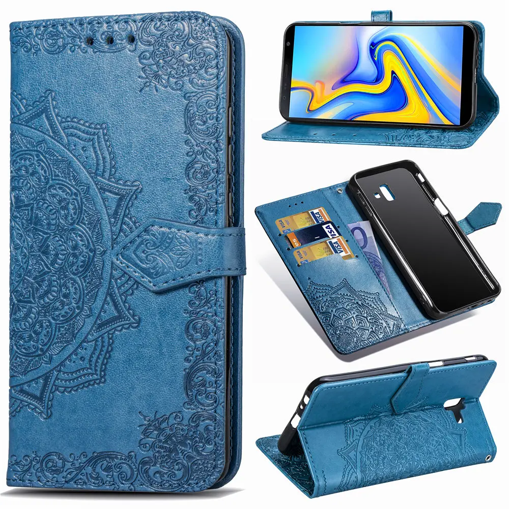 Mandala Leather Flip Case For Samsung Galaxy J4 J6 J8 A6 A8 Plus A7 2018 S20 Ultra J2 Core A5 J3 J5 J7 2017 S6 S7 Edge S8 S9 Cover|Сумки для