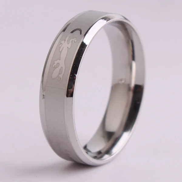 6 мм Серебряный цвет дом ящерица 316L нержавеющая сталь палец кольца для мужчин